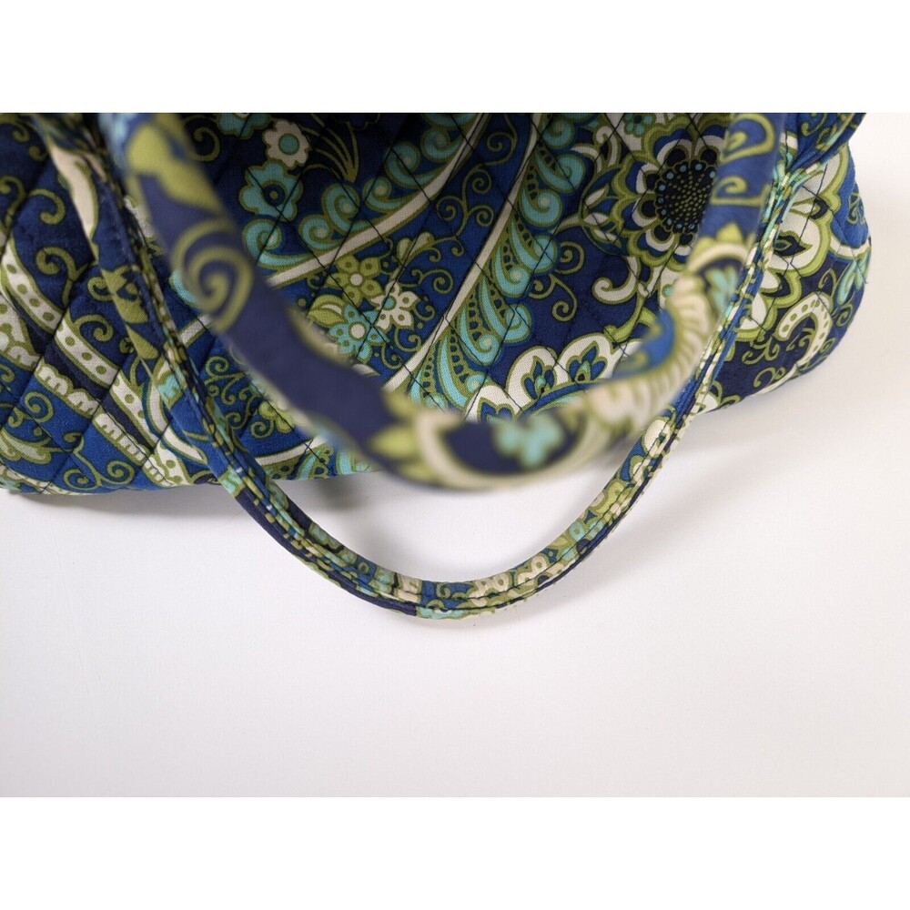 Vera Bradley Rhythm & Blues Shoulder Bag Purse Blue Green Paisley Silver Chain - Picture 7 of 14